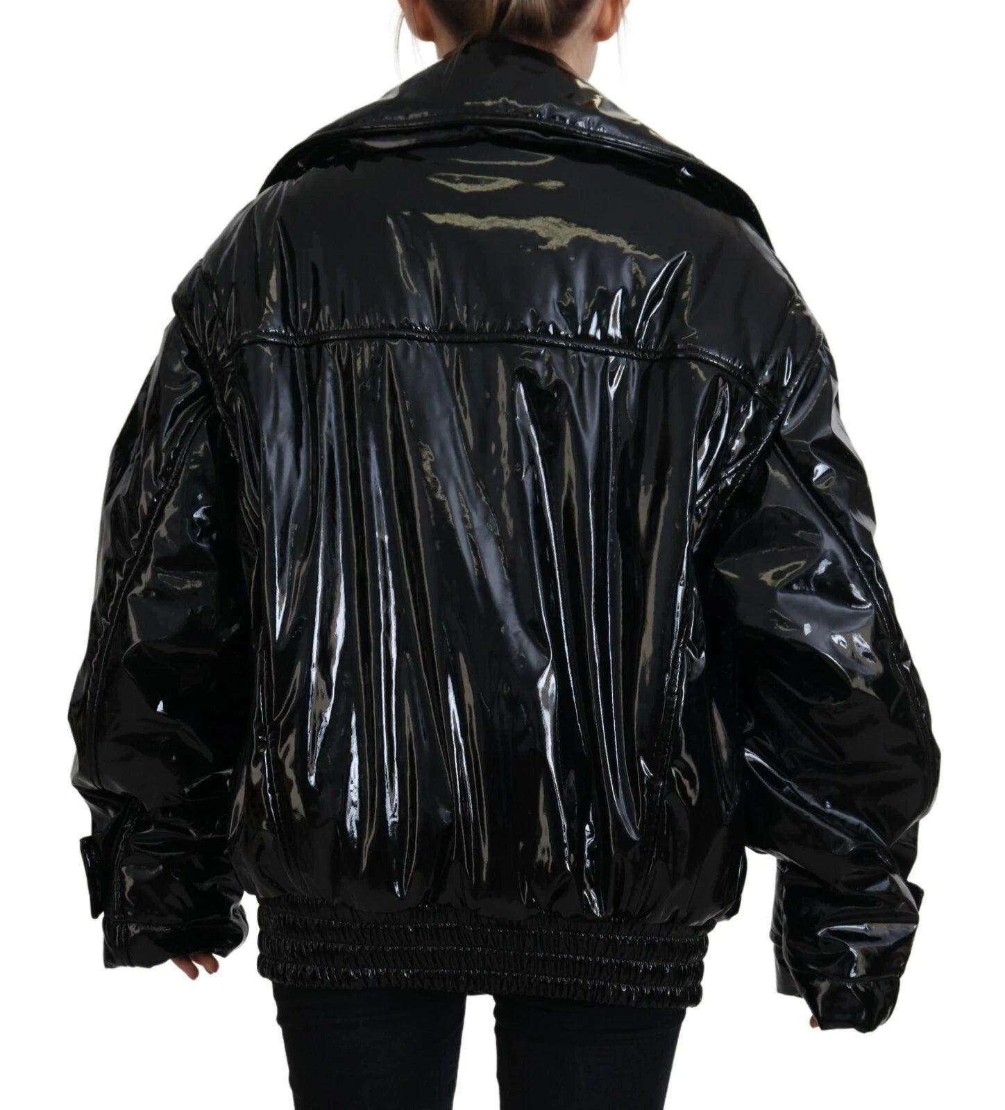 Dolce & Gabbana Polyester Schwarz Glänzend Blazer Frauen Jacke